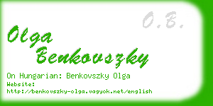 olga benkovszky business card